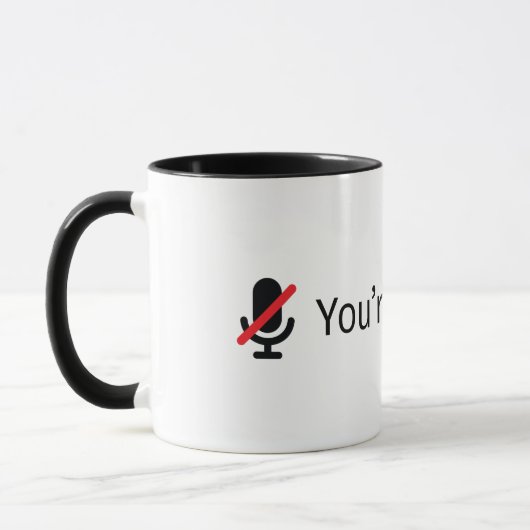 Du bist stumm. Combo-Tasse. Tasse (Links)