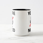 Du bist stumm, du bist verwirrt zweifarbige tasse (Mittel)