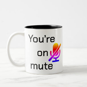 „Du bist stummgeschaltet“ Sarkastischer Introverti Zweifarbige Tasse