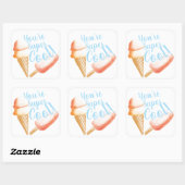 Du bist superCoole Eiscreme Quadratischer Aufkleber (Blatt)