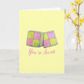 Du bist süß britisch Battenburg Cake Slice Dessert Karte (Gelbe Blume)