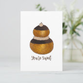 Du bist süß Dankeschön Cream Puff Choux Bun Pastry Dankeskarte (Stehend Vorderseite)