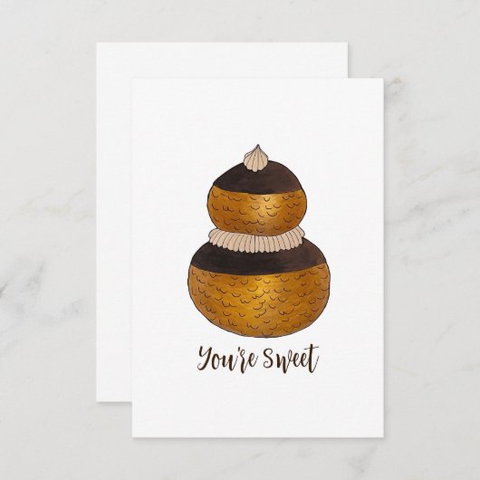 Du bist süß Dankeschön Cream Puff Choux Bun Pastry Dankeskarte (Vorne/Hinten)