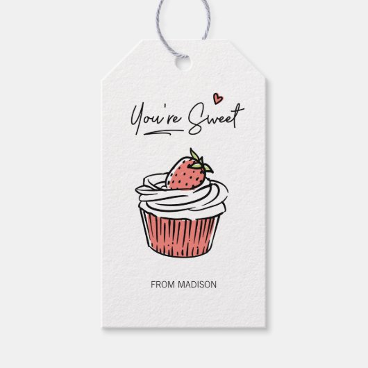 Du bist süße Cupcake Valentine Geschenketiketten Geschenkanhänger (Vorderseite)