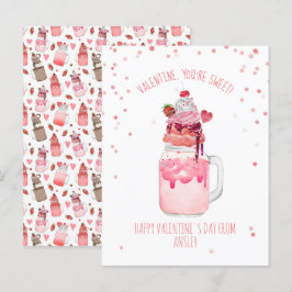 Du bist süße Valentine Candy Liebe Milkshake Postkarte