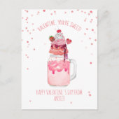 Du bist süße Valentine Candy Liebe Milkshake Postkarte (Vorderseite)