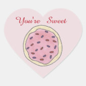 Du bist süße Zuckerkekse Pink Heart Sprinkles Herz-Aufkleber (Vorderseite)