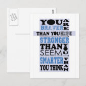 Du bist tapfer als du glaubst, Geschenk zu machen Postkarte (Vorne/Hinten)