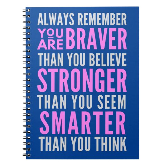 Du bist tapfer, als du glaubst notizblock (Vorderseite)