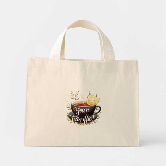 Du bist Tea-riffic! Funny Tea Lover Graphic Mini Stoffbeutel (Vorne)