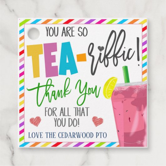 Du bist TEA-riffic! Wertmarke Geschenkanhänger (Vorderseite)