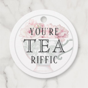 Du bist Teariffic Pink Floral Tea Cup Danke Geschenkanhänger