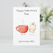 "Du bist Teevoll!" - Niedlich & Punny Valentine Karte (Stehend Vorderseite)