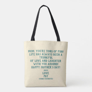 "Du bist tonnenweise Spaß" Muttertagsgeschenk Tasche