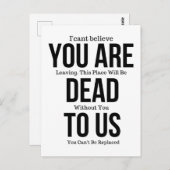 Du bist tot an uns Magnet Postkarte (Vorne/Hinten)