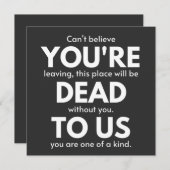 Du bist tot, Coworker geht weg, lustig Einladung (Vorne/Hinten)