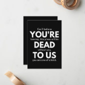Du bist tot, Coworker geht weg, lustig Mitteilungskarte (Vorderseite/Rückseite Beispiel)