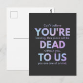 Du bist tot zu uns! - R.I.P. Verräter!: Mitarbeite Postkarte (Vorne/Hinten)