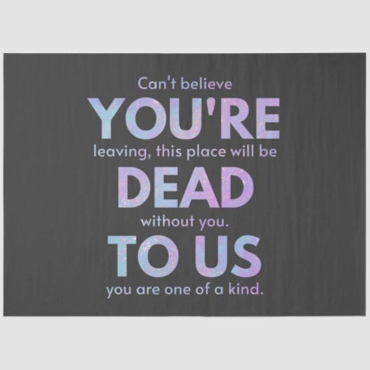 Du bist tot zu uns! - R.I.P. Verräter!: Mitarbeite Seidenpapier (Vorderseite)