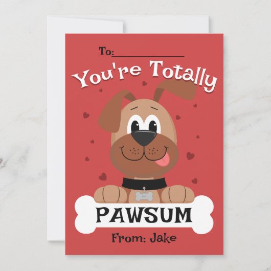 Du bist total Pawsum Kids Valentinstag Card Einladung (Vorderseite)