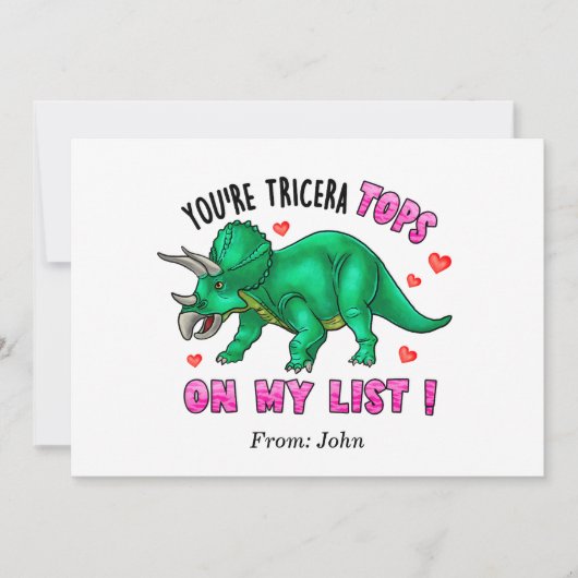 Du bist Tricera Tops Funny Dinosaur Valentinstag Einladung (Vorderseite)