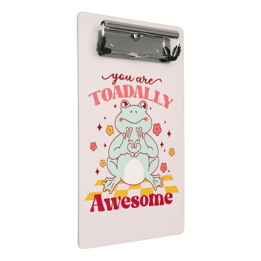 "Du bist völlig Phantastisch" | Niedlicher Froschp Mini Klemmbrett (Schrägansicht)
