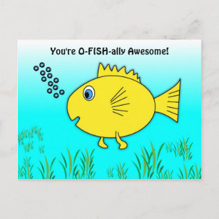 Du bist vom Fisch Phantastisch und schwimmend Gold Postkarte