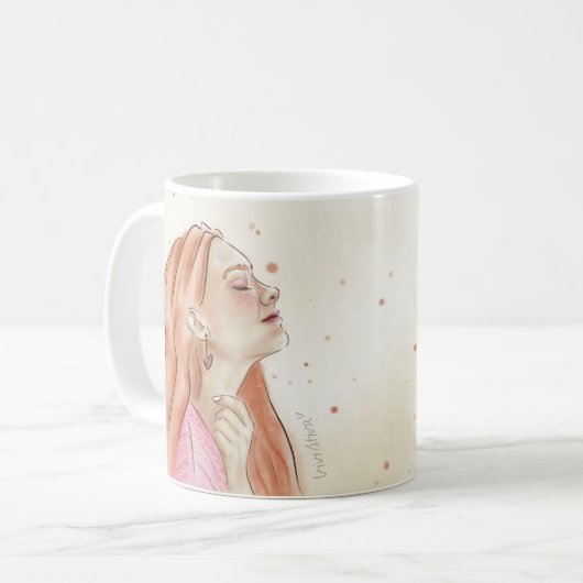 Du bist Wertvolle Tasse | Beige & Splash (Vorderseite Links)