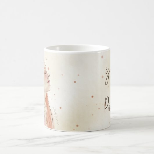 Du bist Wertvolle Tasse | Beige & Splash (Mittel)