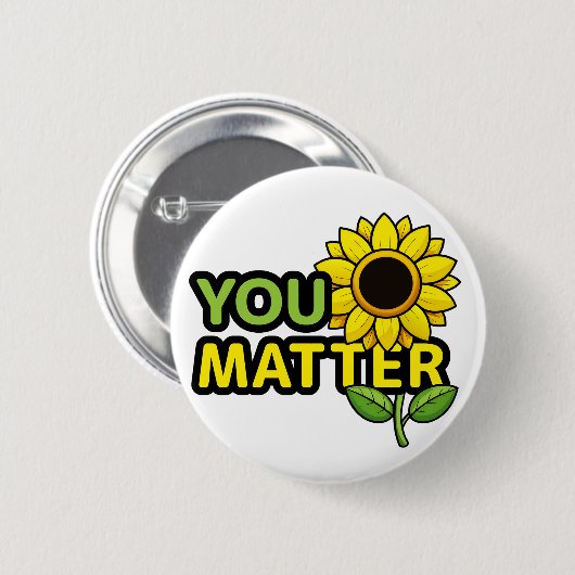 Du bist wichtig für Sonnenblumen Button (Vorne & Hinten)