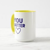 Du bist wichtig" Positives rotes Herz Tasse (Vorderseite Links)