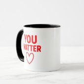 Du bist wichtig" Positives rotes Herz Tasse (Vorderseite Links)
