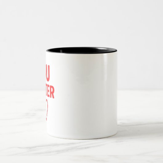 Du bist wichtig" Positives rotes Herz Zweifarbige Tasse (Mittel)