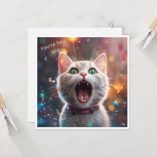 Du bist wie alt? Flache Karte (Vorderseite/Rückseite Beispiel)