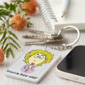 Du bist wie alt? lustiger Geburtstag. Schlüsselanhänger (Vorderseite rechts)