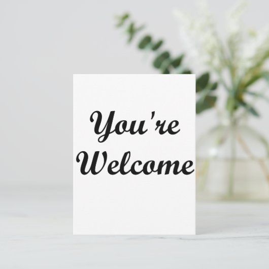 Du bist willkommen postkarte (Stehend Vorderseite)