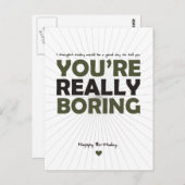 Du bist wirklich langweilig postkarte (Vorne/Hinten)