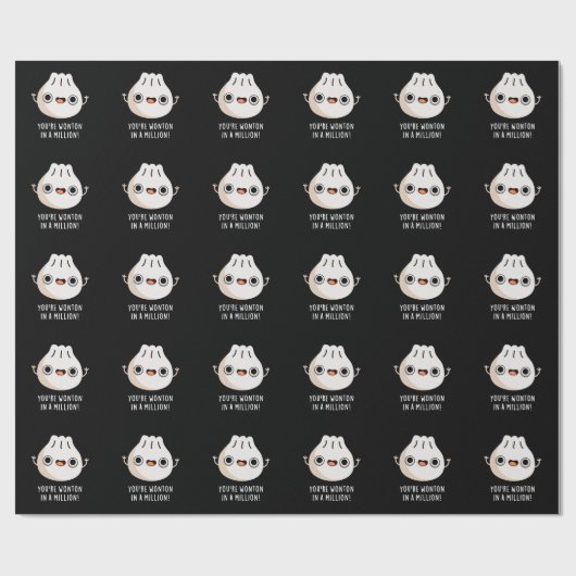 Du bist Wonton in einer Million-Dimsum-Pun Dark BG Geschenkpapier (Flach)