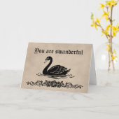 Du bist wunderbar Lustiger Goth Schwarzer Schwan D Karte (Gelbe Blume)