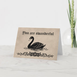 Du bist wunderbar Lustiger Goth Schwarzer Schwan D Karte