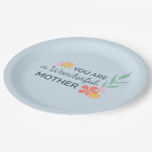 Du bist wunderbar Muttertag. | Papierplatte Pappteller (Schrägansicht)