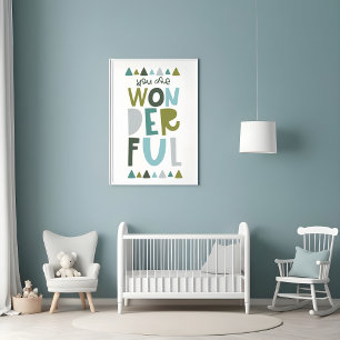 Du bist wunderbare Typografie Kinder Poster