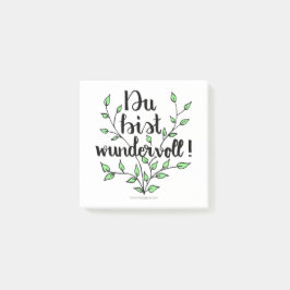 Du bist wundervoll Post-it Klebezettel