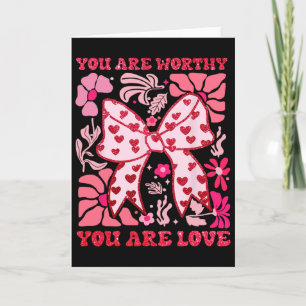 Du bist würdige Kokette Schleife Valentinstag Rosa Karte