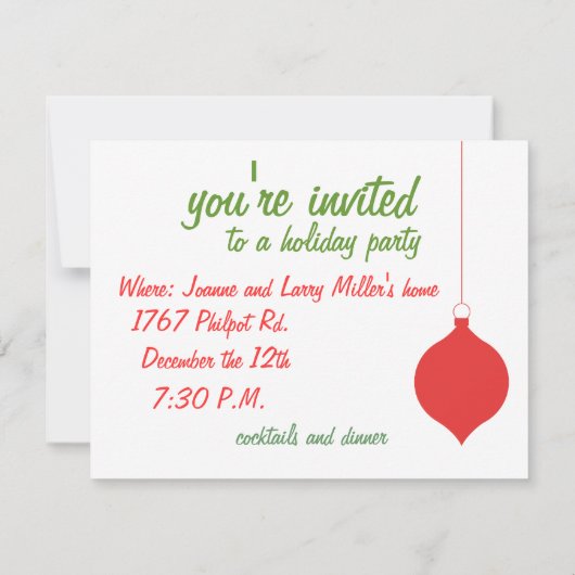 Du bist zu einer Feier eingeladen Einladung (Rückseite)