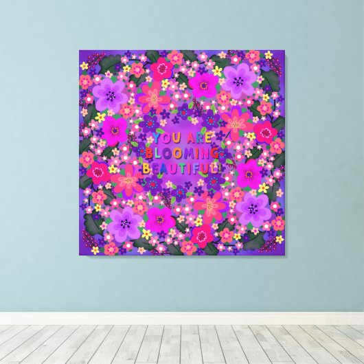 Du blühst schöne boho-Blume Leinwanddruck (Insitu (Holzboden))