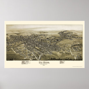 Du Bois, PA Panoramic Map - 1895 Poster