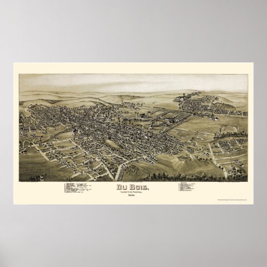 Du Bois, PA Panoramic Map - 1895 Poster (Vorne)