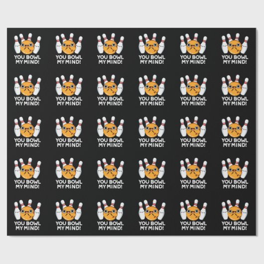 Du bowl My Mind Funny Bowling Pun Dark BG Geschenkpapier (Flach)