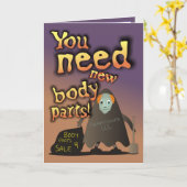 Du brauchst Körperteile! Geburtskarte Karte (Gelbe Blume)